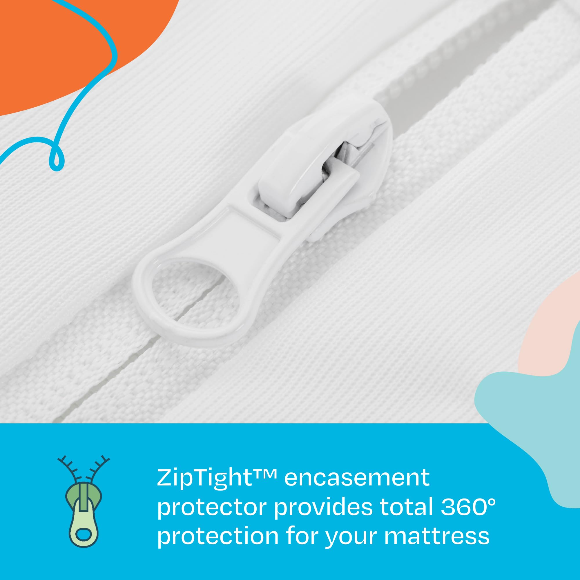 Linenspa full-size mattress protector collection fits standard dorm beds.