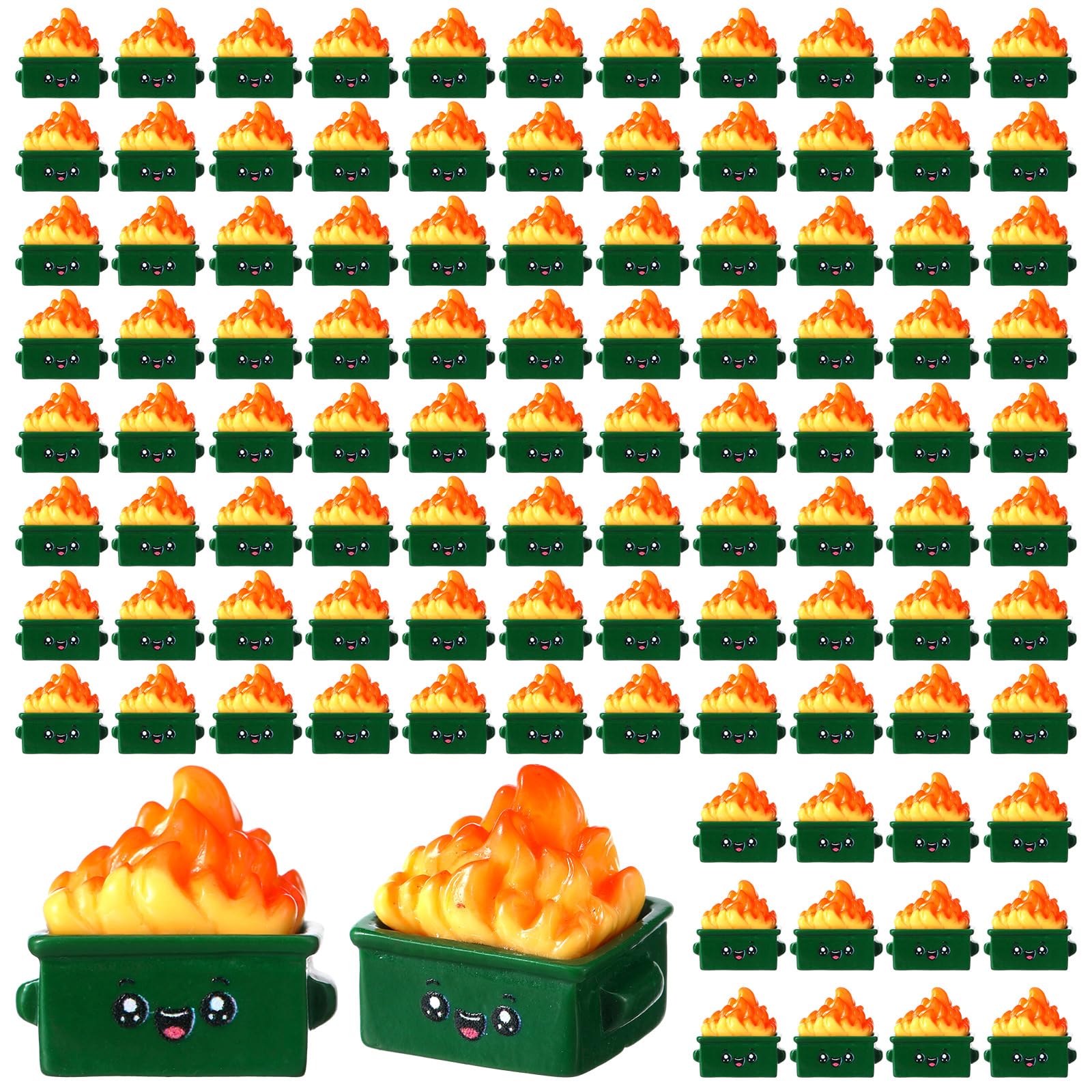 Lineshading dumpster flame figurine for desk decor and playful office motivation