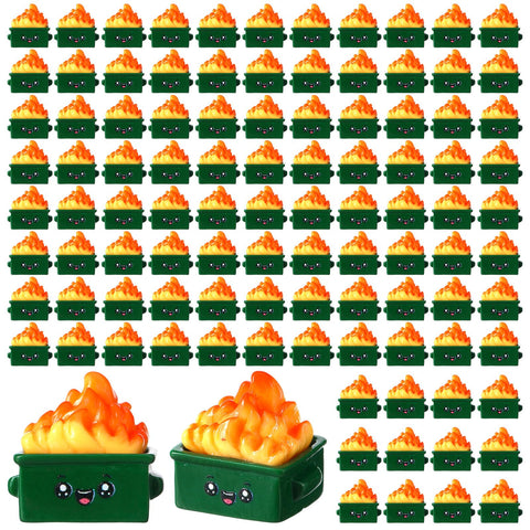 Lineshading dumpster flame figurine for desk decor and playful office motivation