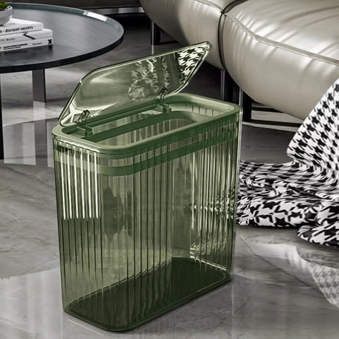 Lingerlanden clear bin fits neatly in a corner to save space.