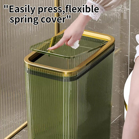 Lingerlanden slim rectangular trash can placed in bathroom or kitchen