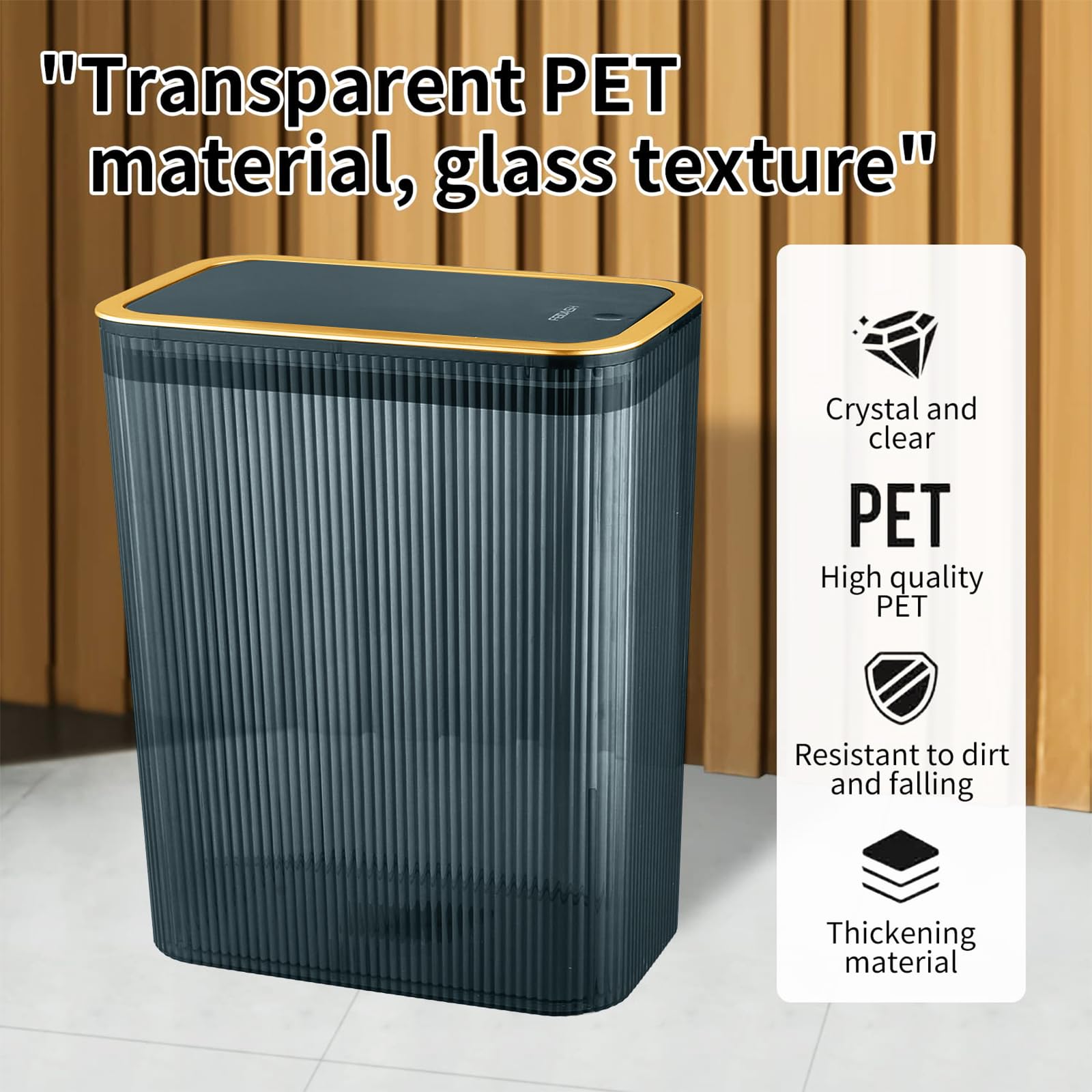 Lingerlanden slim design trash can fits tight corners in any room.