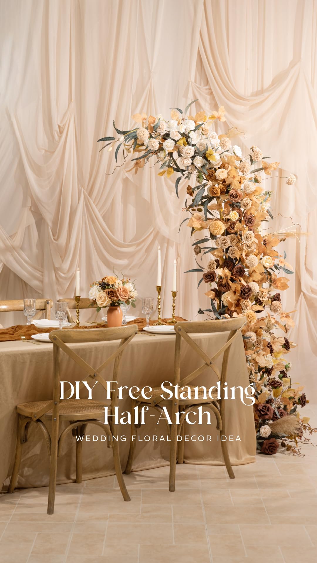 Ling's moment gold flowers provide durable decor for weddings.