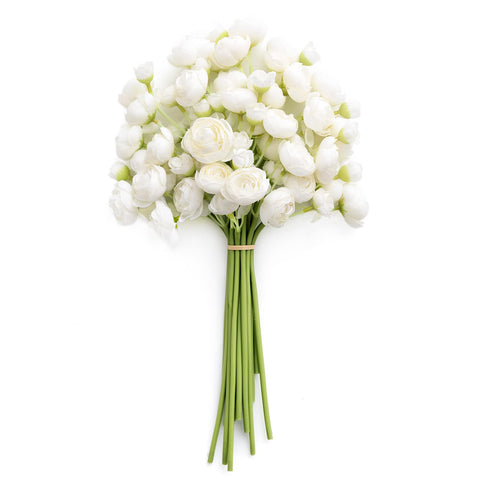 Ling's moment ivory mini ranunculus pack with silk blooms for elegant DIY bouquets