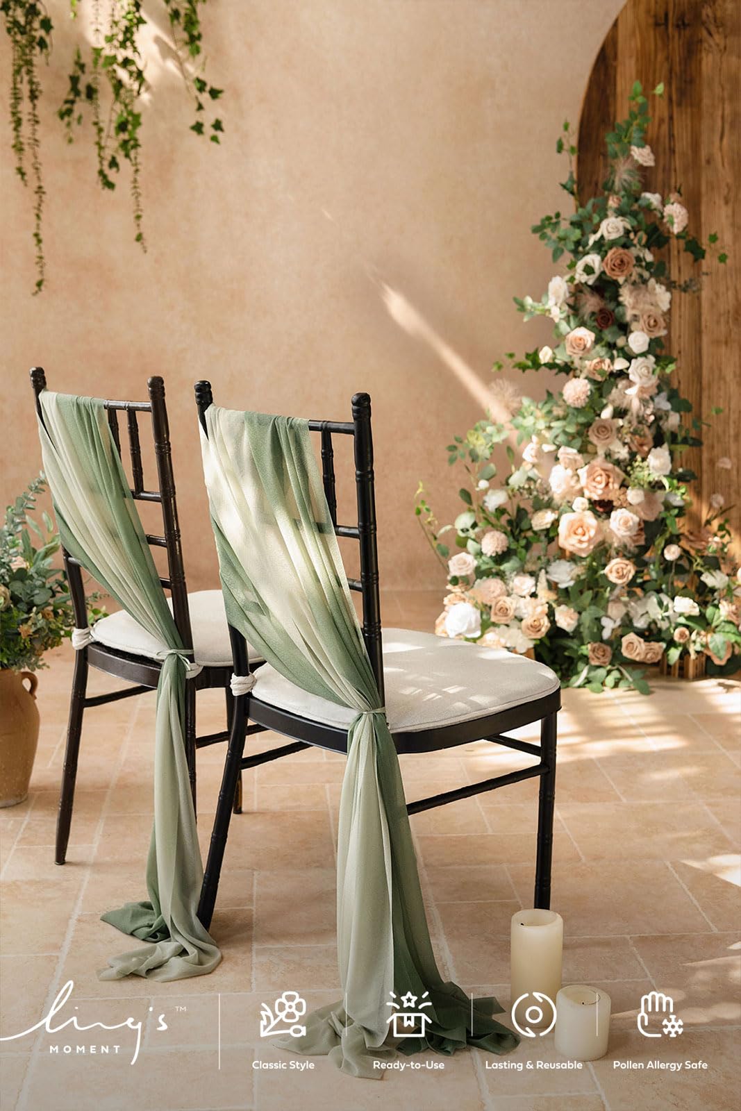 Ling's moment sash set fits most chairs for a clean, elegant look.