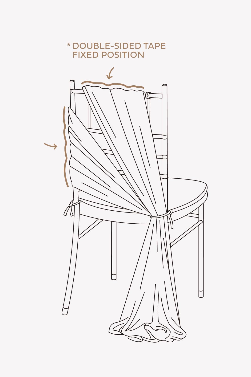 Ling's moment chair sash creates cohesive decor for ceremony, reception, and banquet.