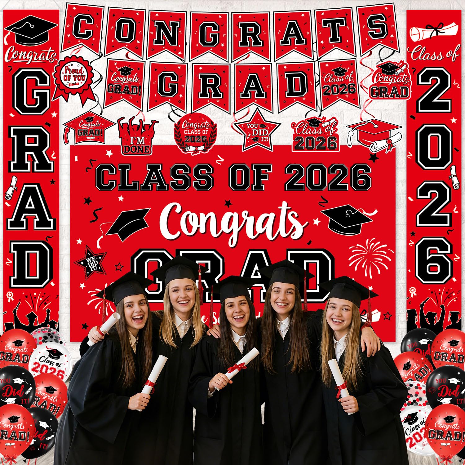 LINHAXM balloons congrats grad—bold designs enhance party mood and photos.