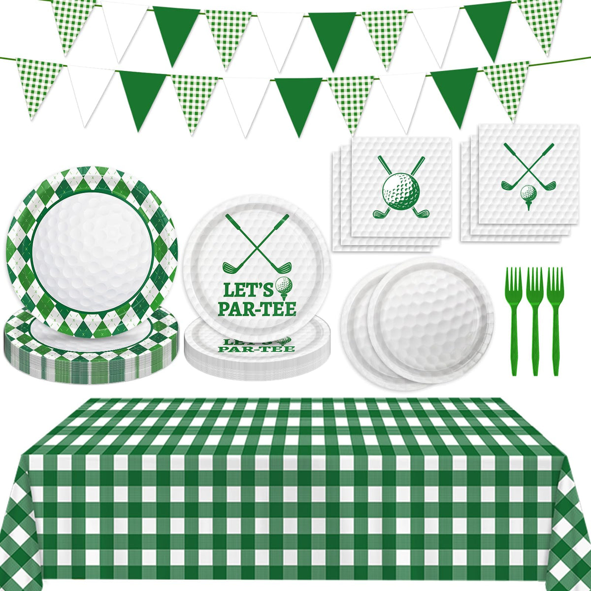 LINHAXM golf party plates 9in for sturdy dining at celebrations
