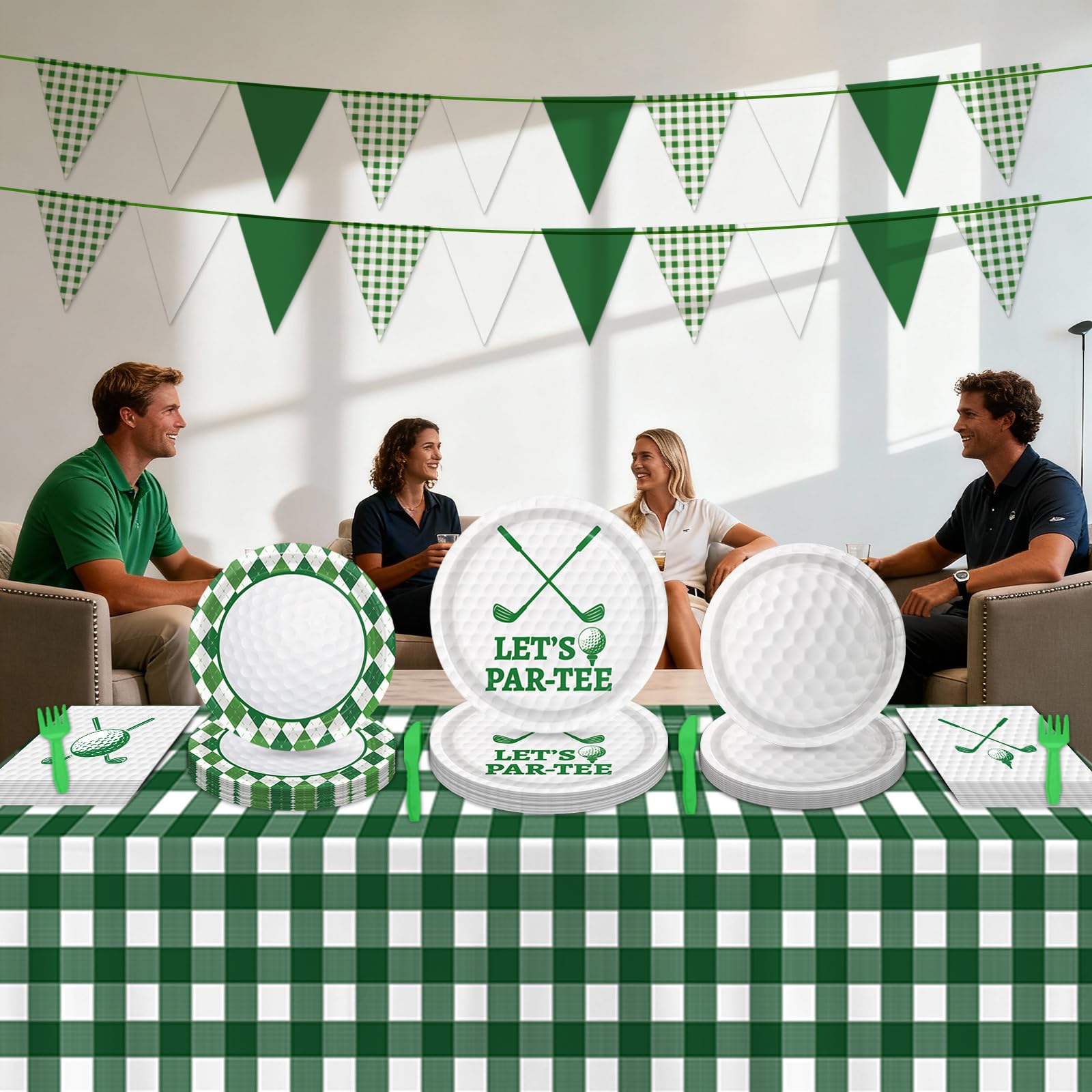 LINHAXM golf party tablecloth to protect surfaces