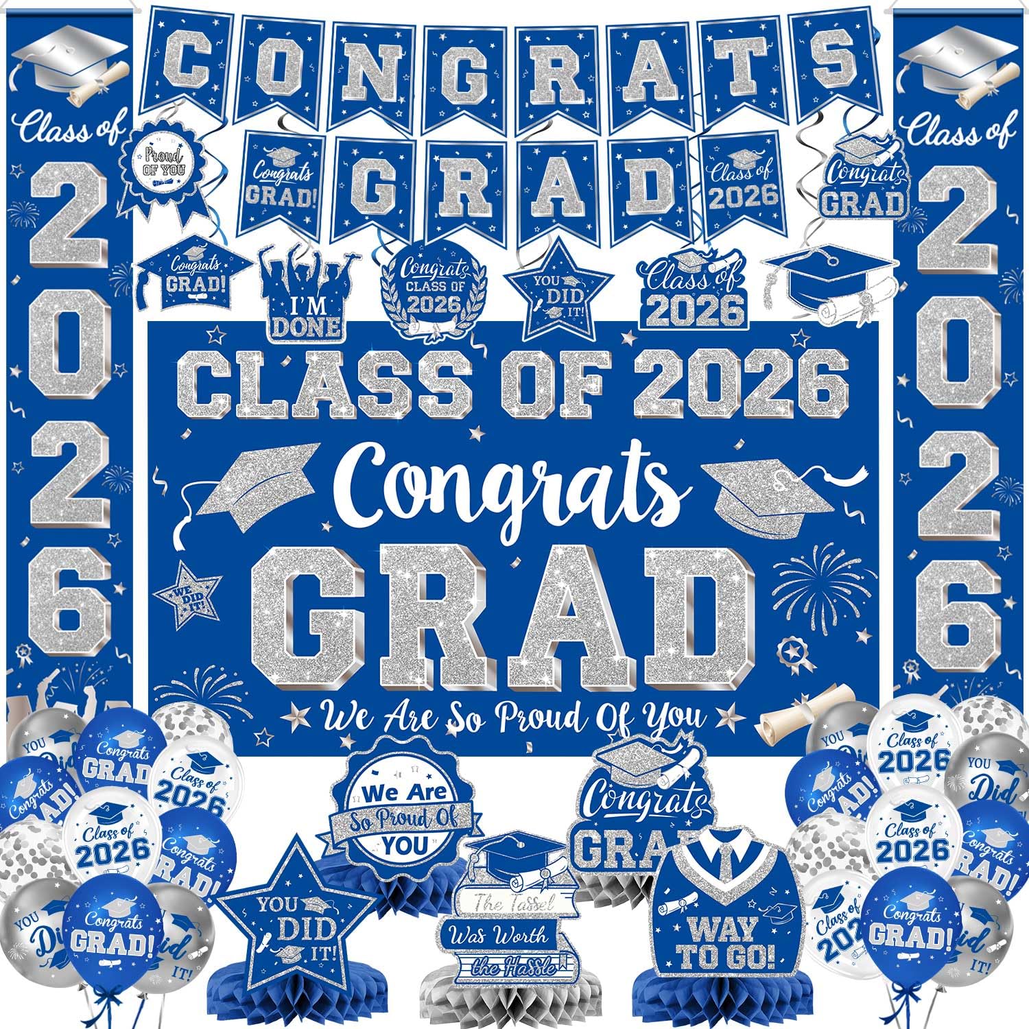 LINHAXM graduation banner backdrop for a polished Class of 2026 photo wall
