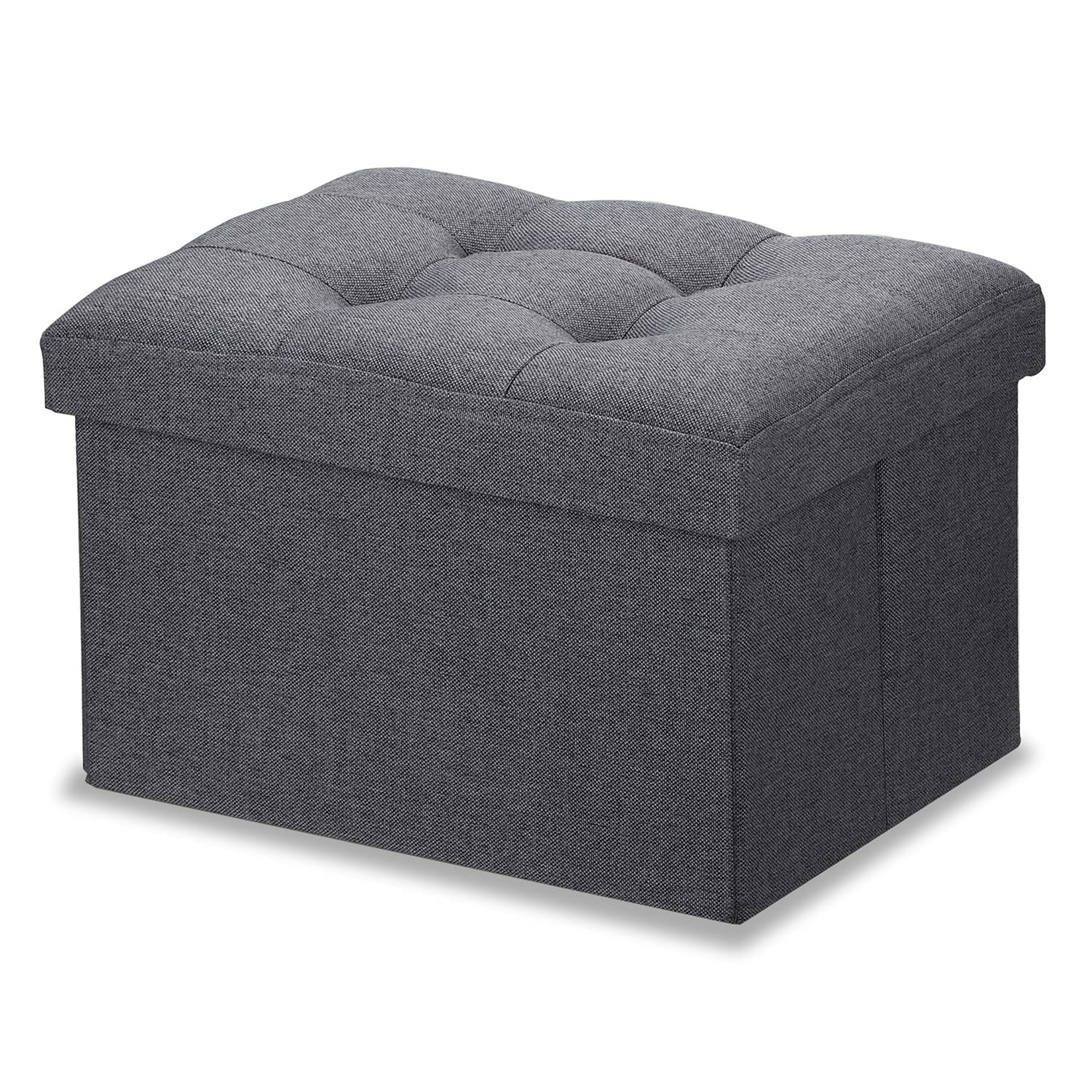 LINMAGCO ottoman storage in dark gray with large hidden 32L capacity for blankets