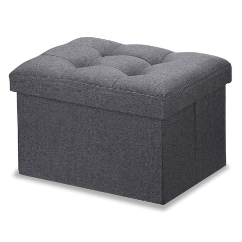 LINMAGCO ottoman storage in dark gray with large hidden 32L capacity for blankets
