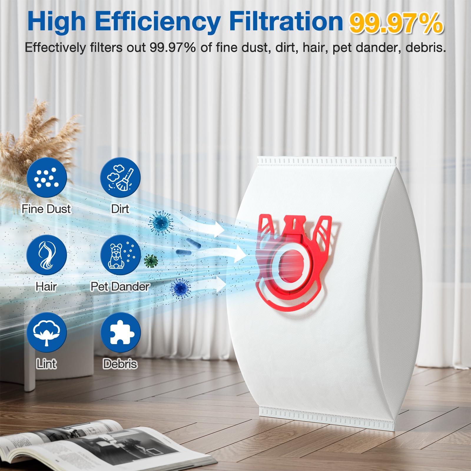 LINNIW 5-layer filtration captures particles to 0.3 microns