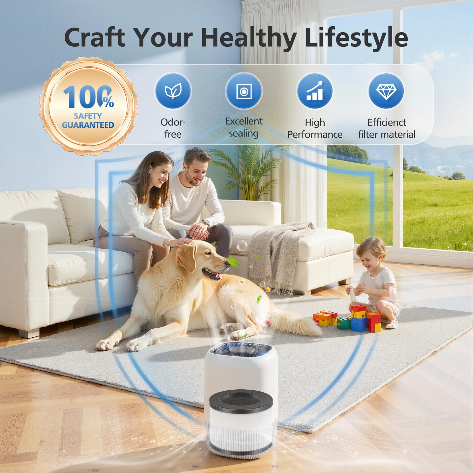 LINNIW DH12 activated carbon layer detail for odor absorption