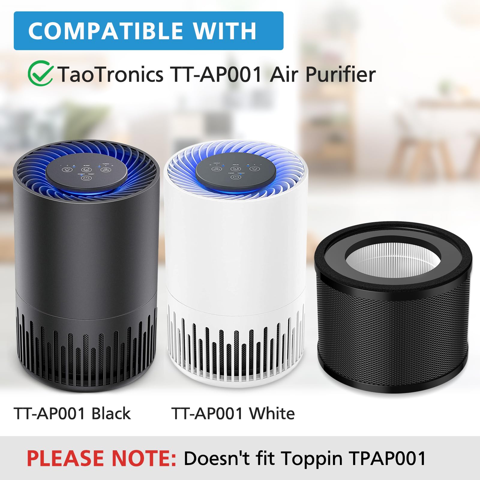 LINNIW TT-AP001 HEPA-filter captures fine particles for cleaner indoor air.