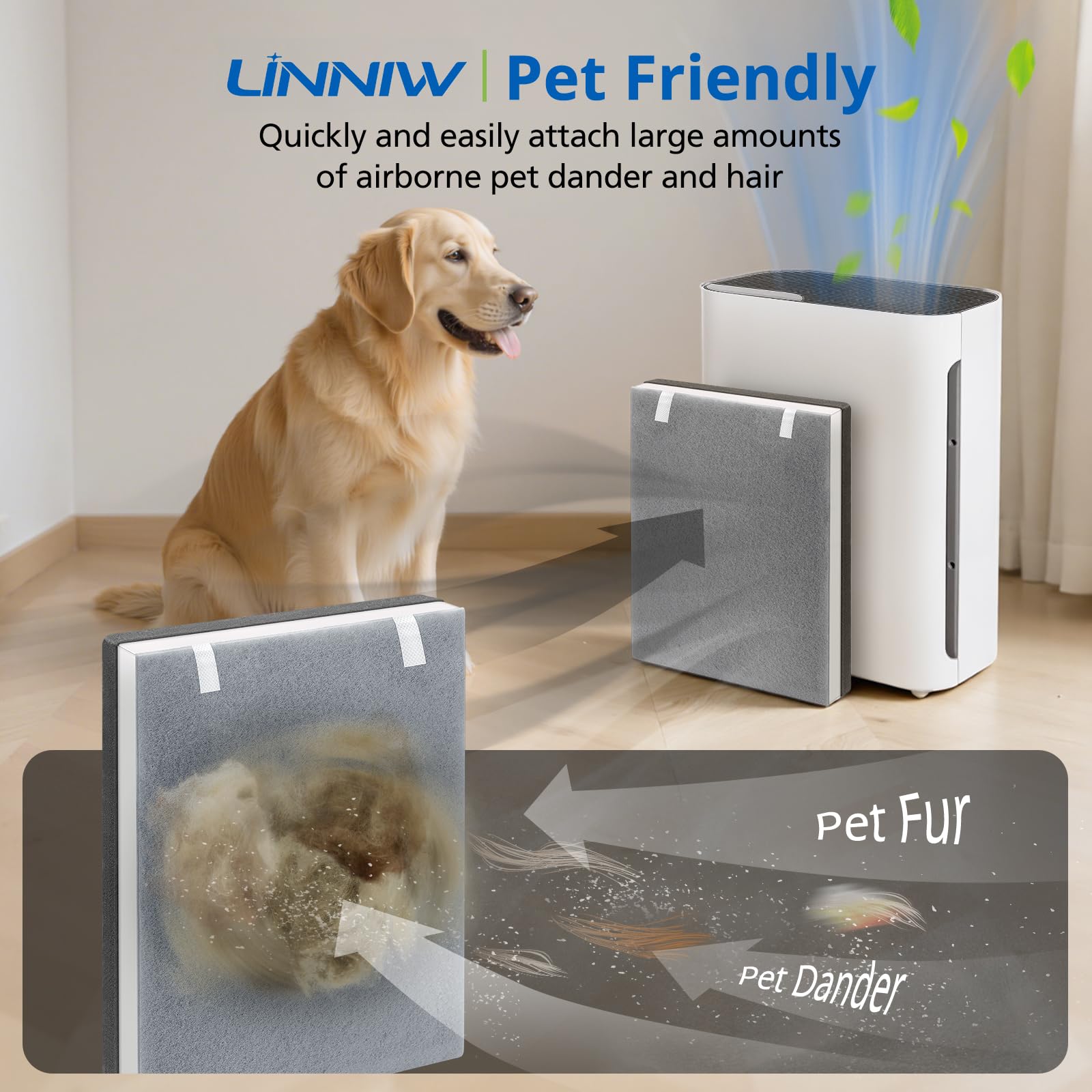 LINNIW Vital 100 carbon layer close-up highlighting odor control