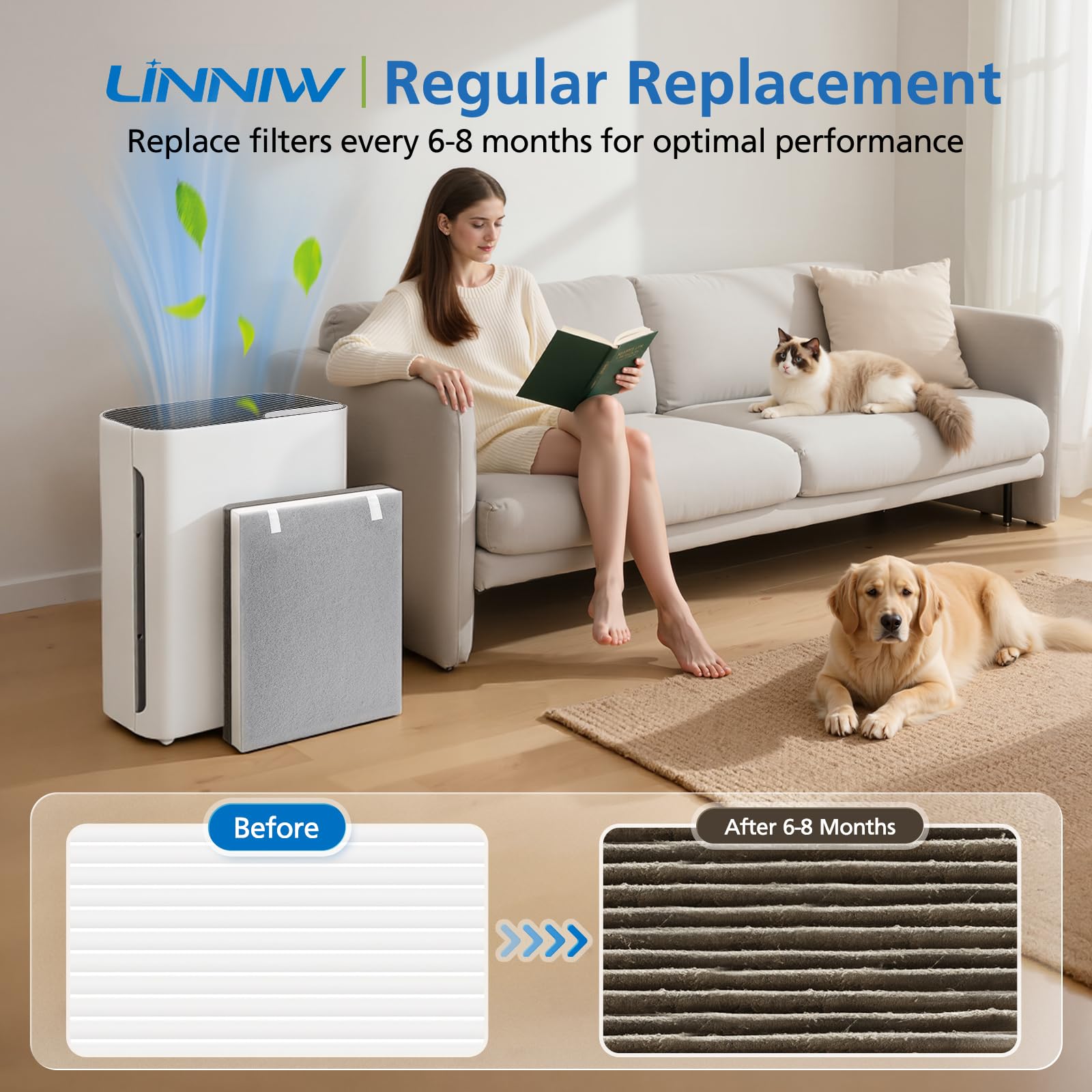 LINNIW Vital 100 activated carbon layer for odor control