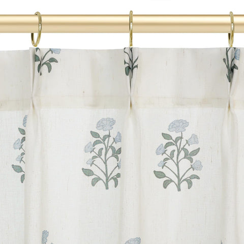 Lino Rosa linen-cotton blend curtains for kitchen or bath with easy two-piece set.