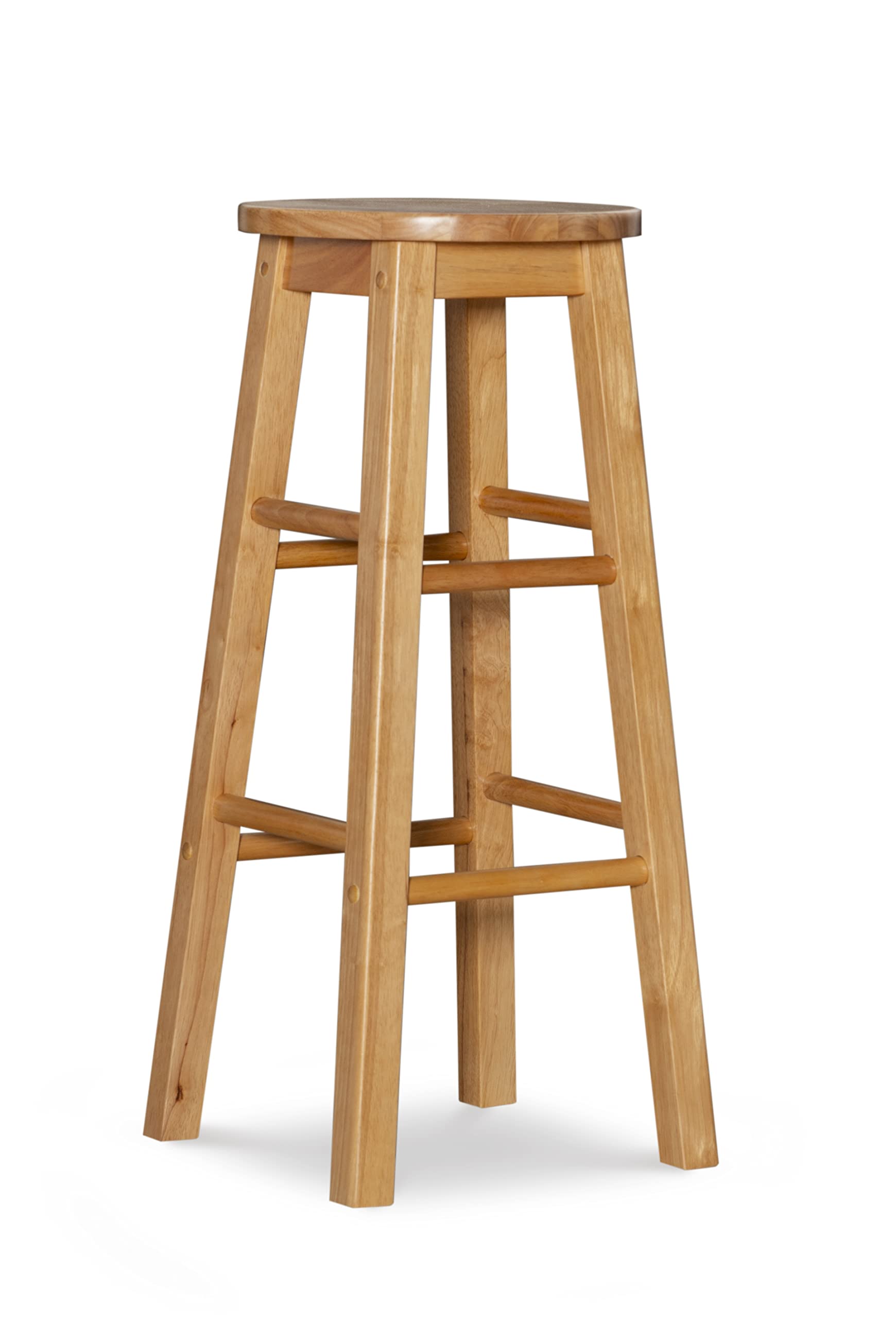 Linon barstool 29inch round seat showcases durable construction for daily use.