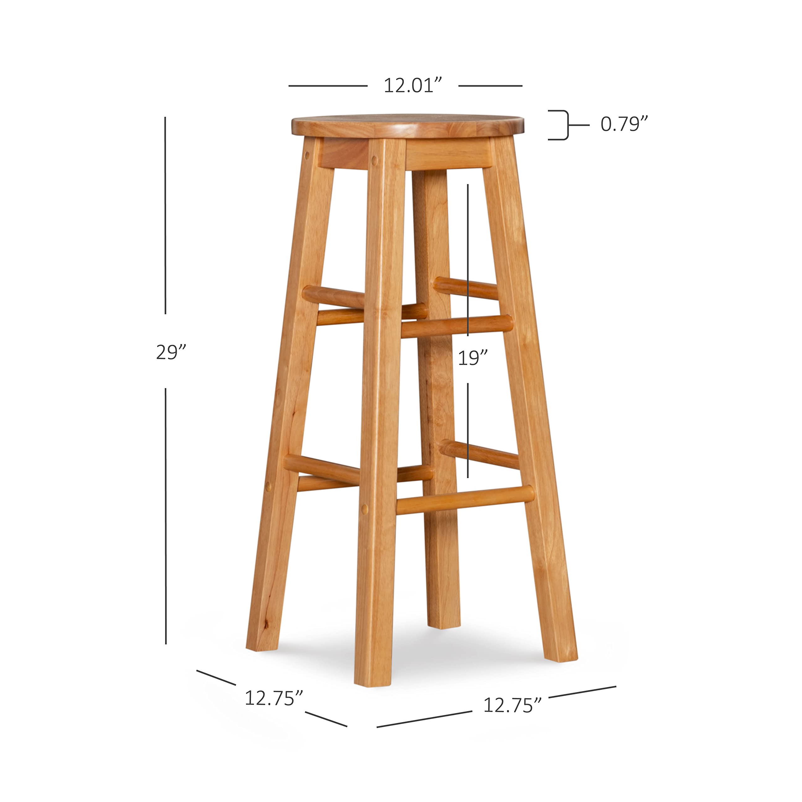 Linon barstool solid wood legs provide stable, long lasting support.
