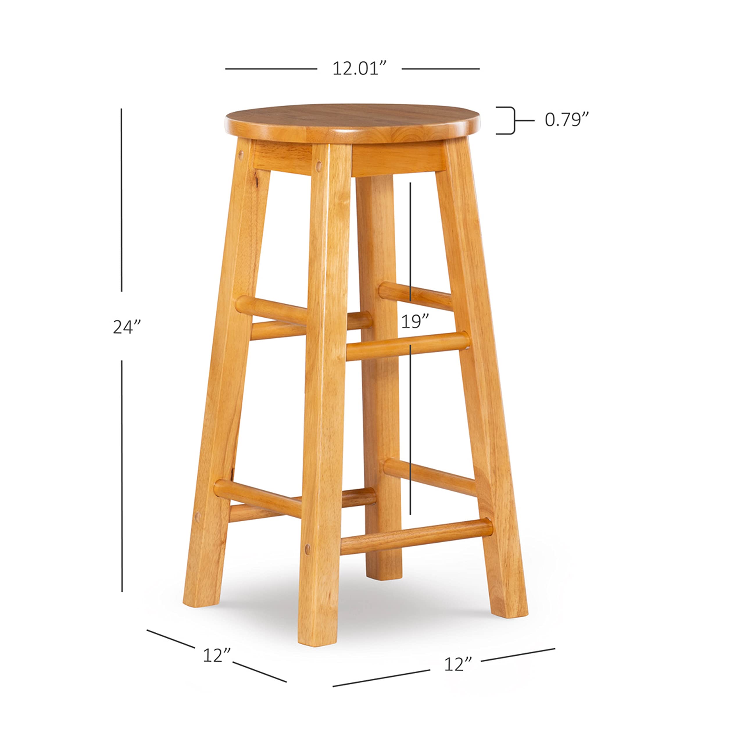 Linon barstool with solid wood legs provides sturdy daily-use support.