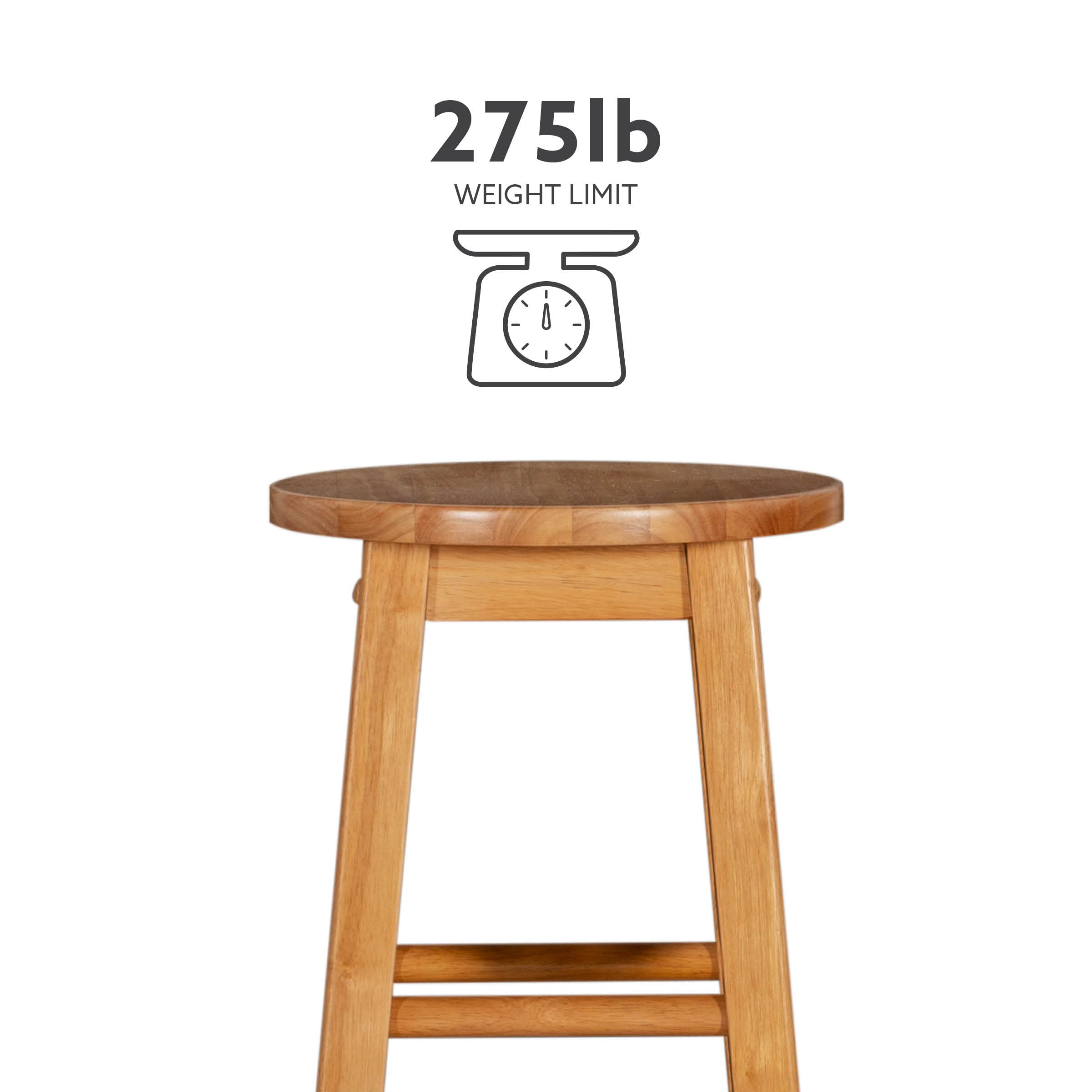 Linon barstool tapered legs create an elegant silhouette.