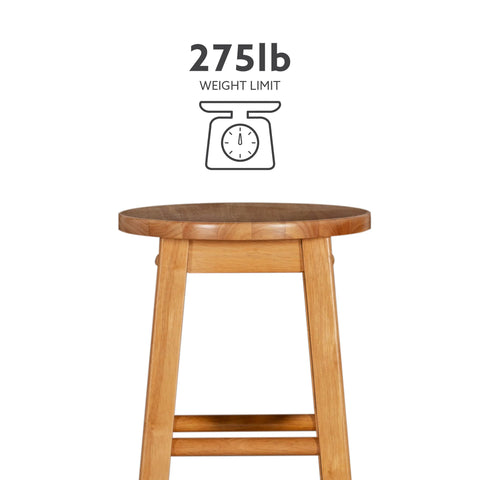 Linon barstool tapered legs create an elegant silhouette.
