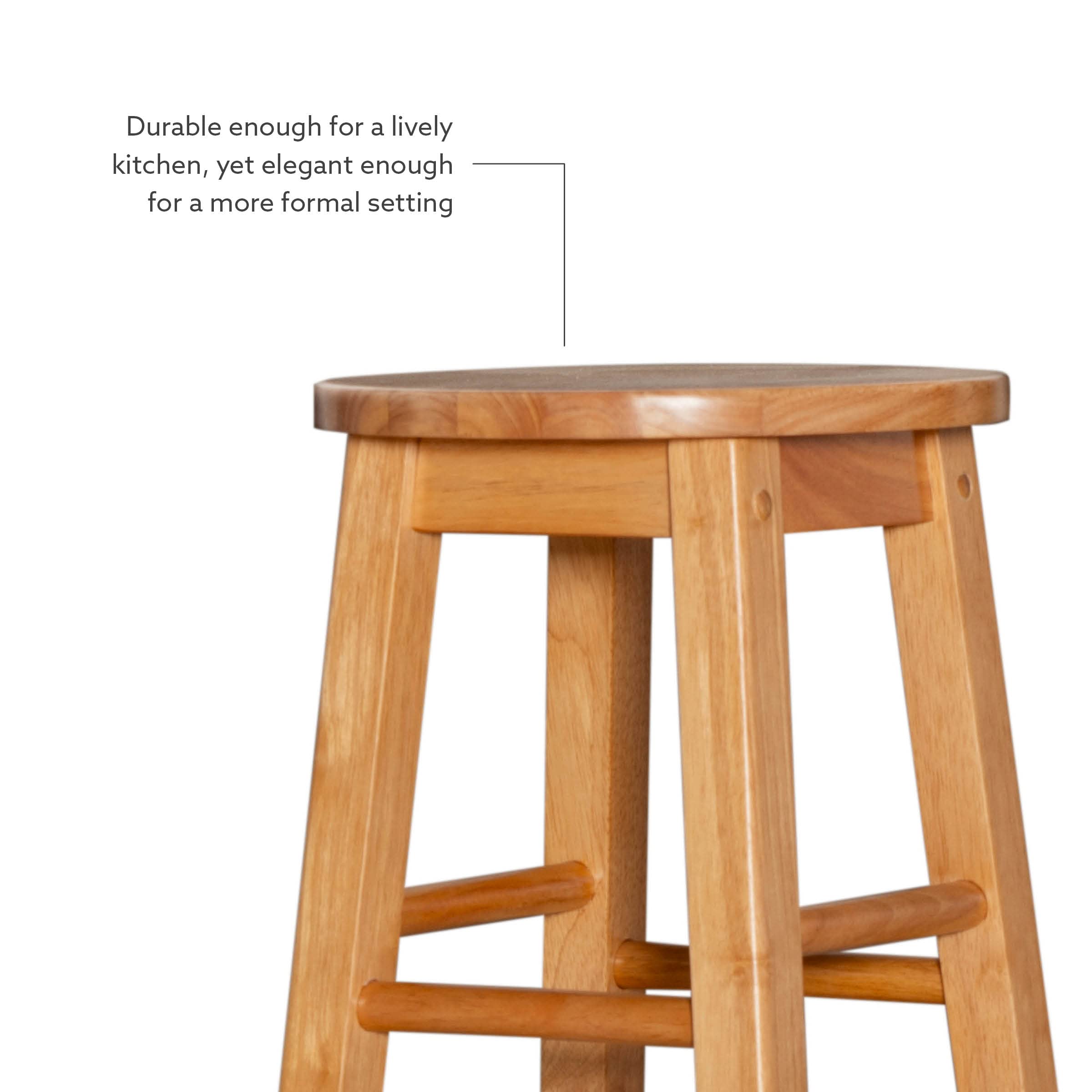 Linon barstool durable construction suits busy kitchens.