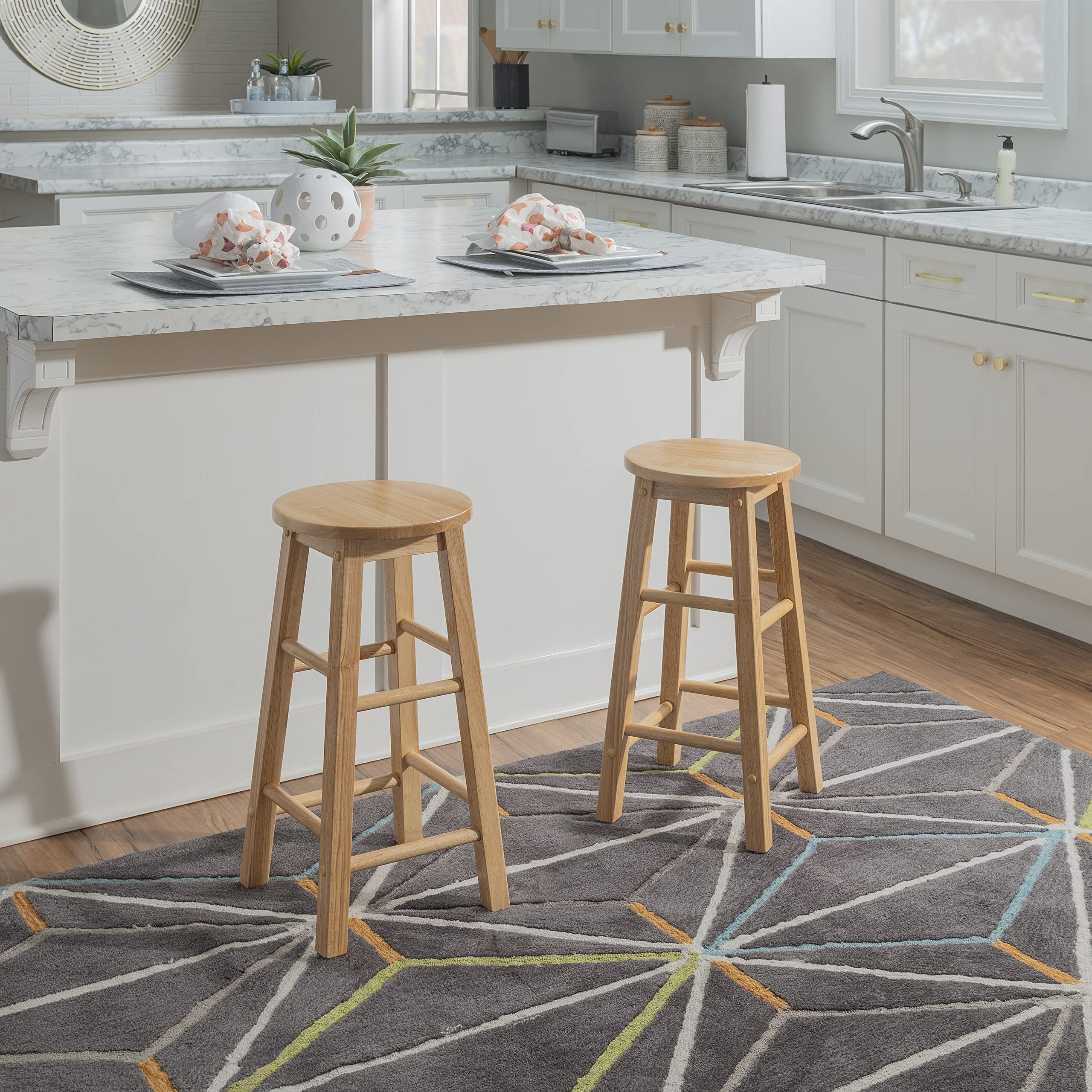 Linon barstool seat height 24 inches pairs with counters.