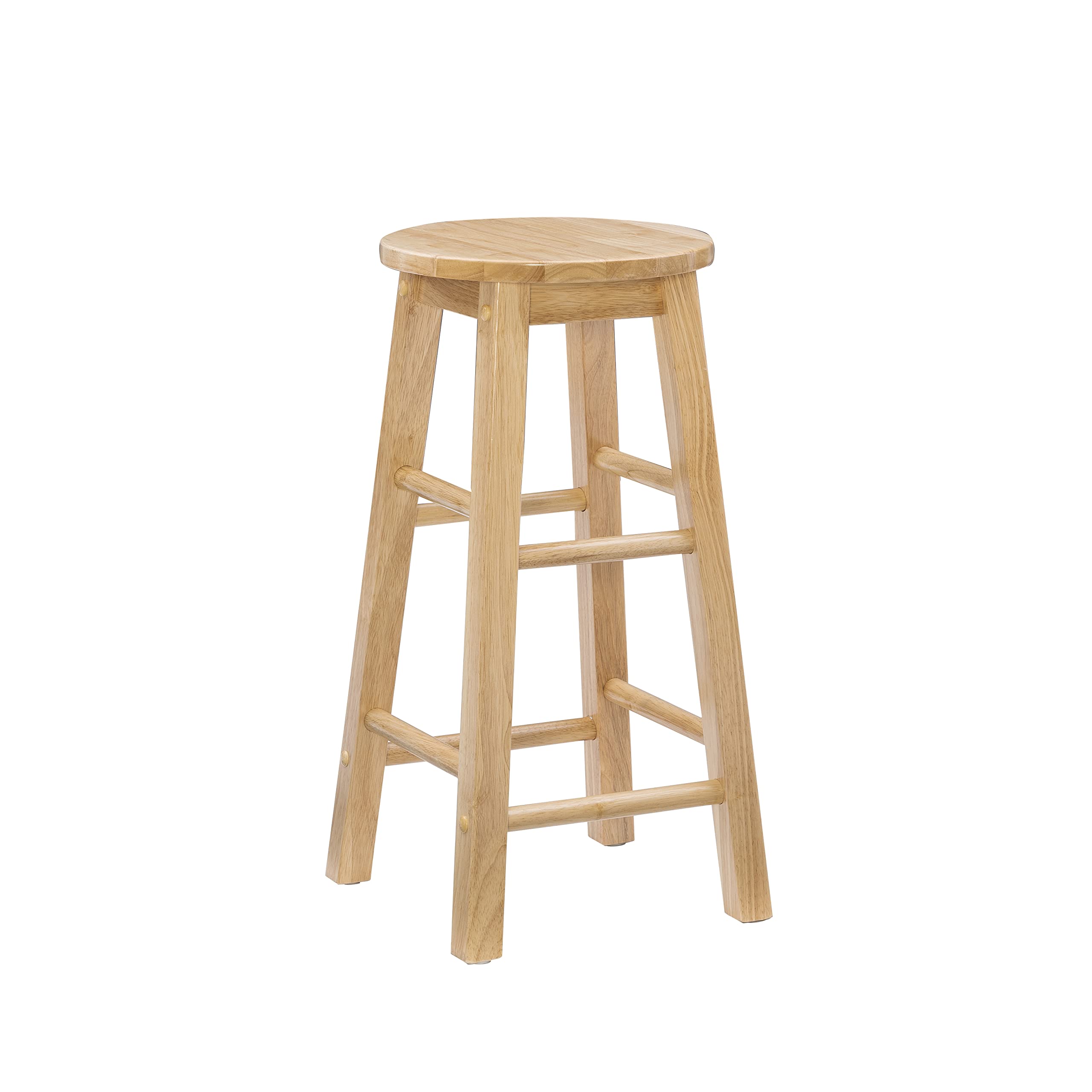 Linon natural barstool with round seat for kitchen islands; versatile seating.