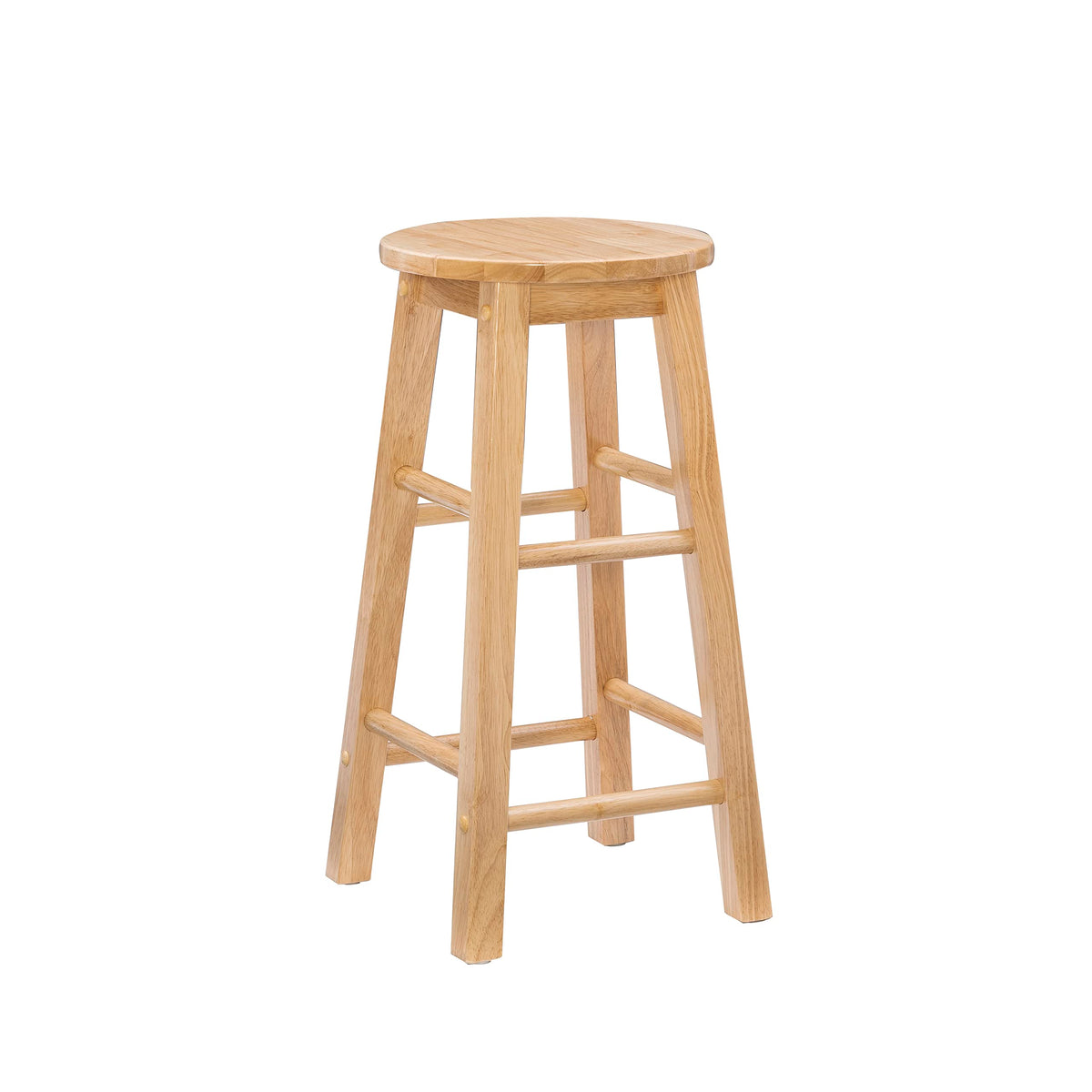 Linon natural barstool with round seat for kitchen islands; versatile seating.