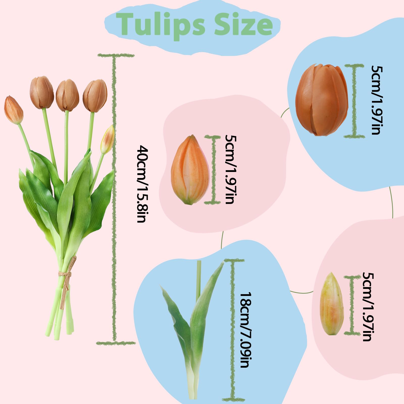 LINSIE coffee tulips snap-on petals for easy maintenance and quick adjustments.