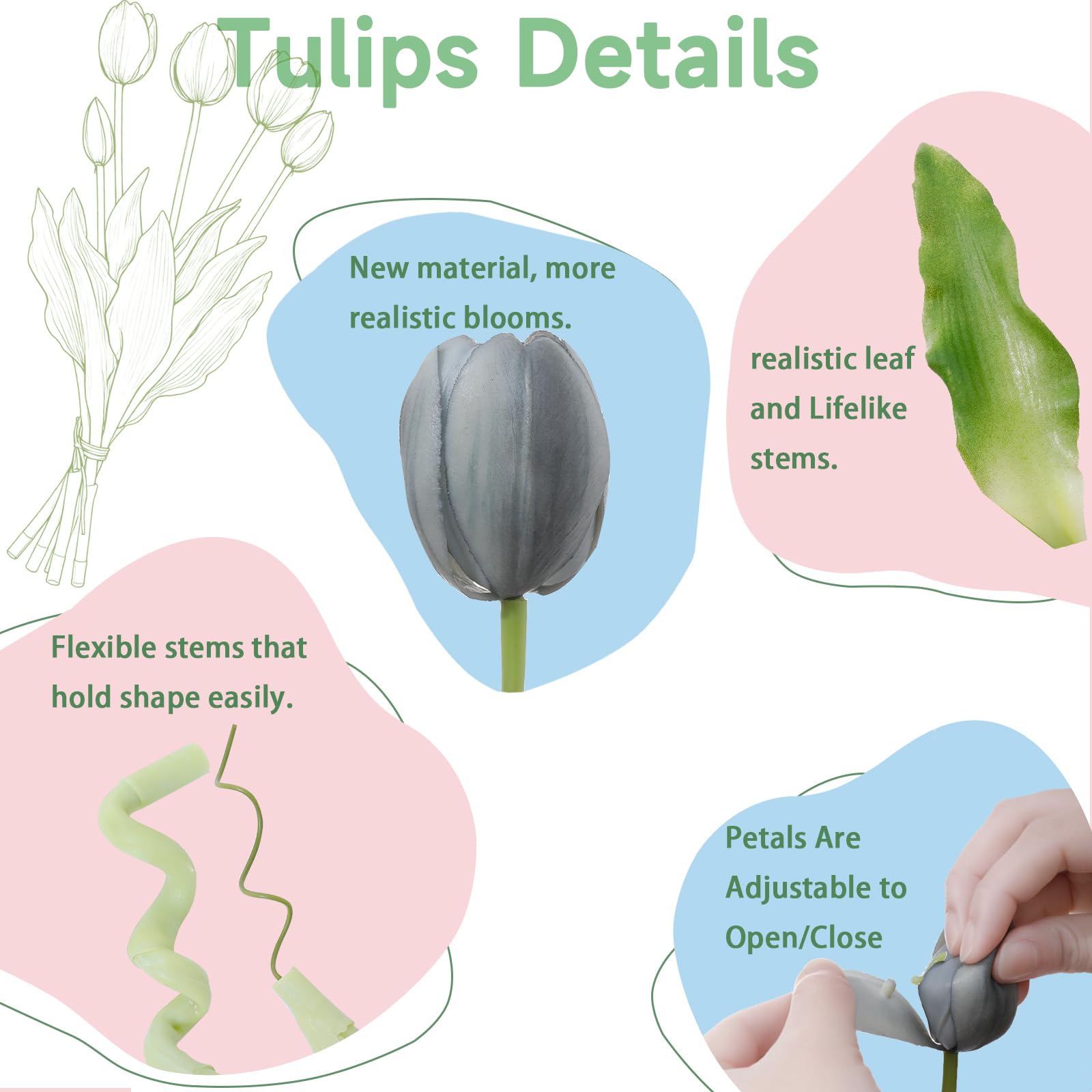 LINSIE orange tulips with tall stems and lush leaves for elegant arrangements.
