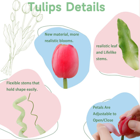 LINSIE latex tulips with 15.8-inch stems ideal for tall vases.