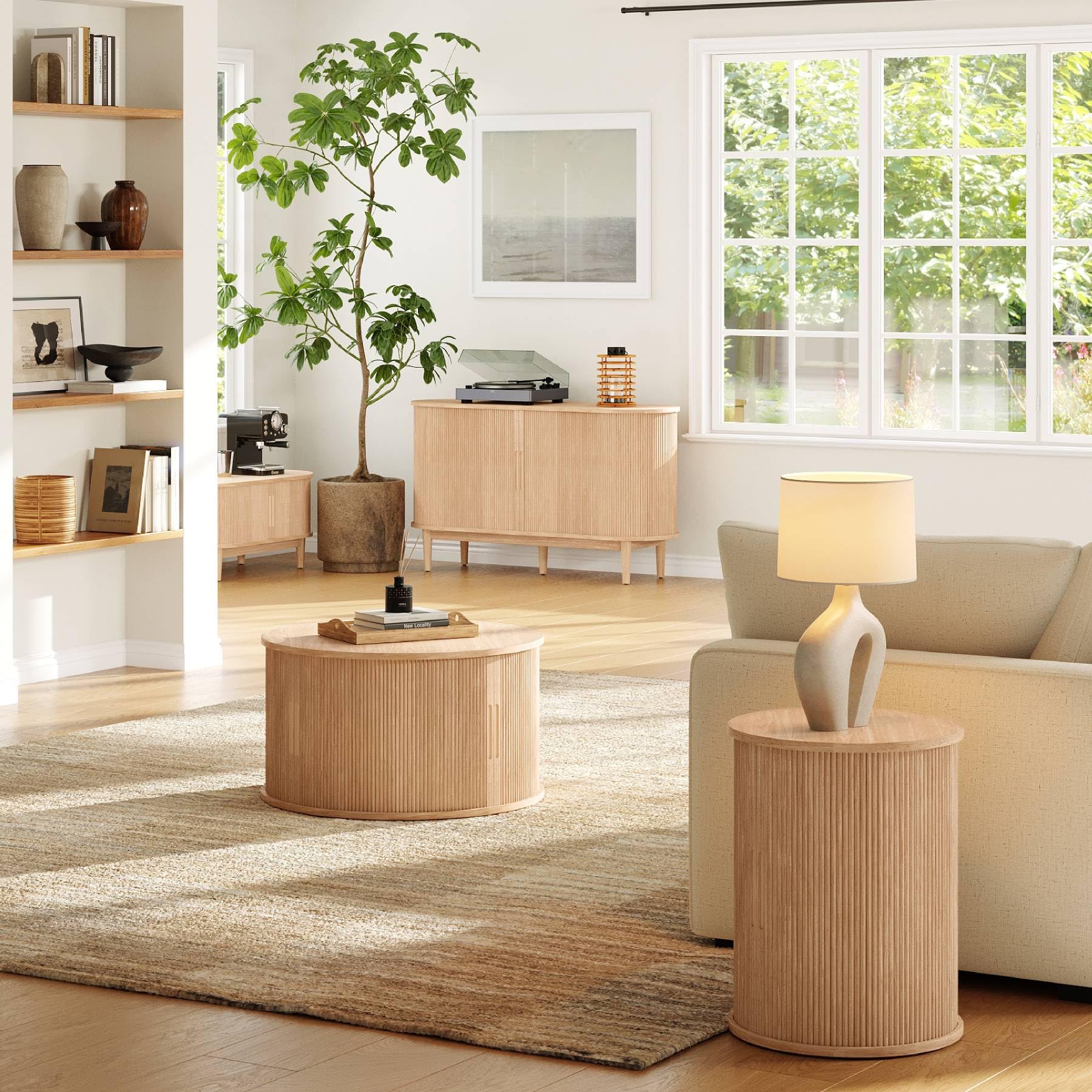 LINSY HOME living room setup with side table beside a sofa