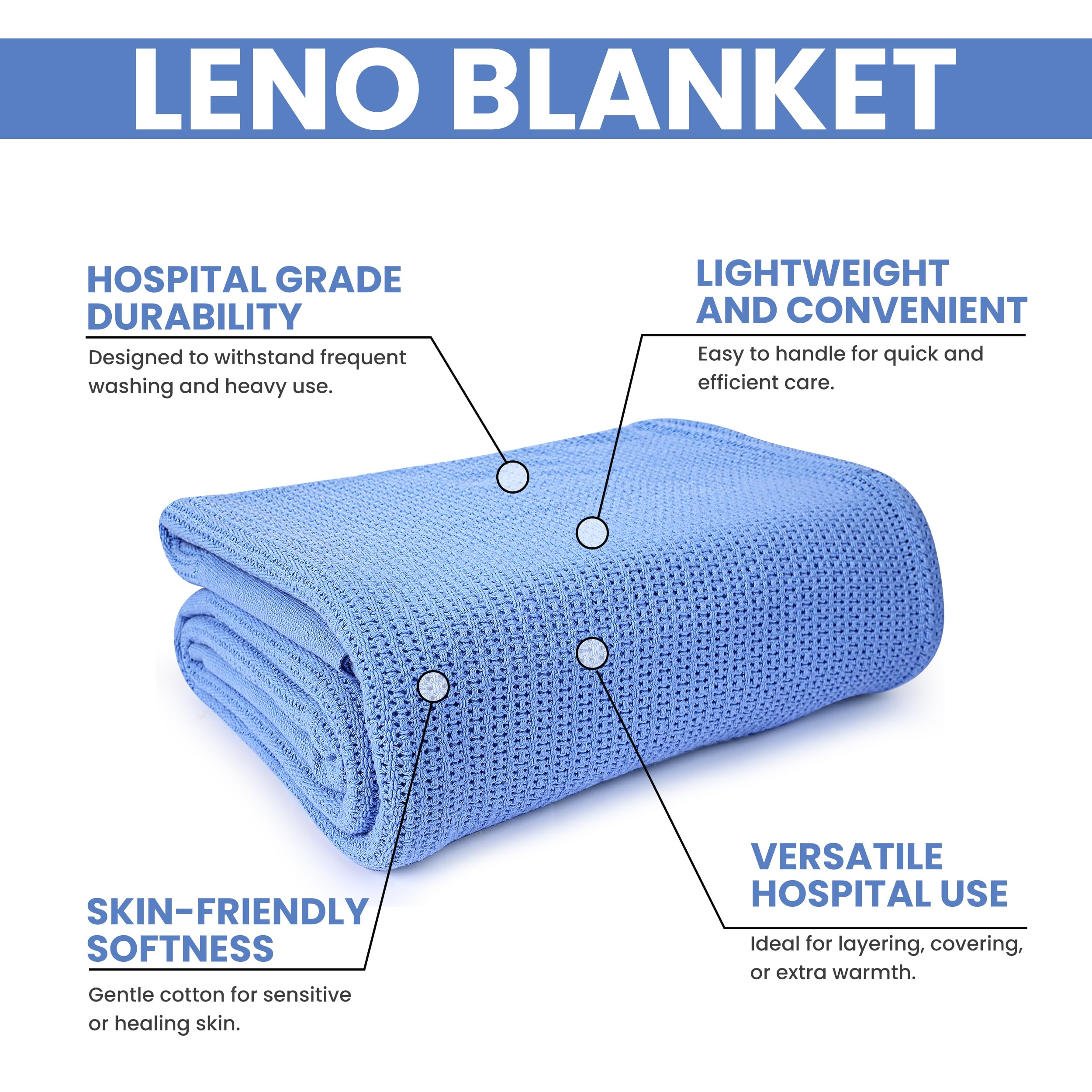 Linteum Blue 100% cotton weave close-up showing soft fabric.
