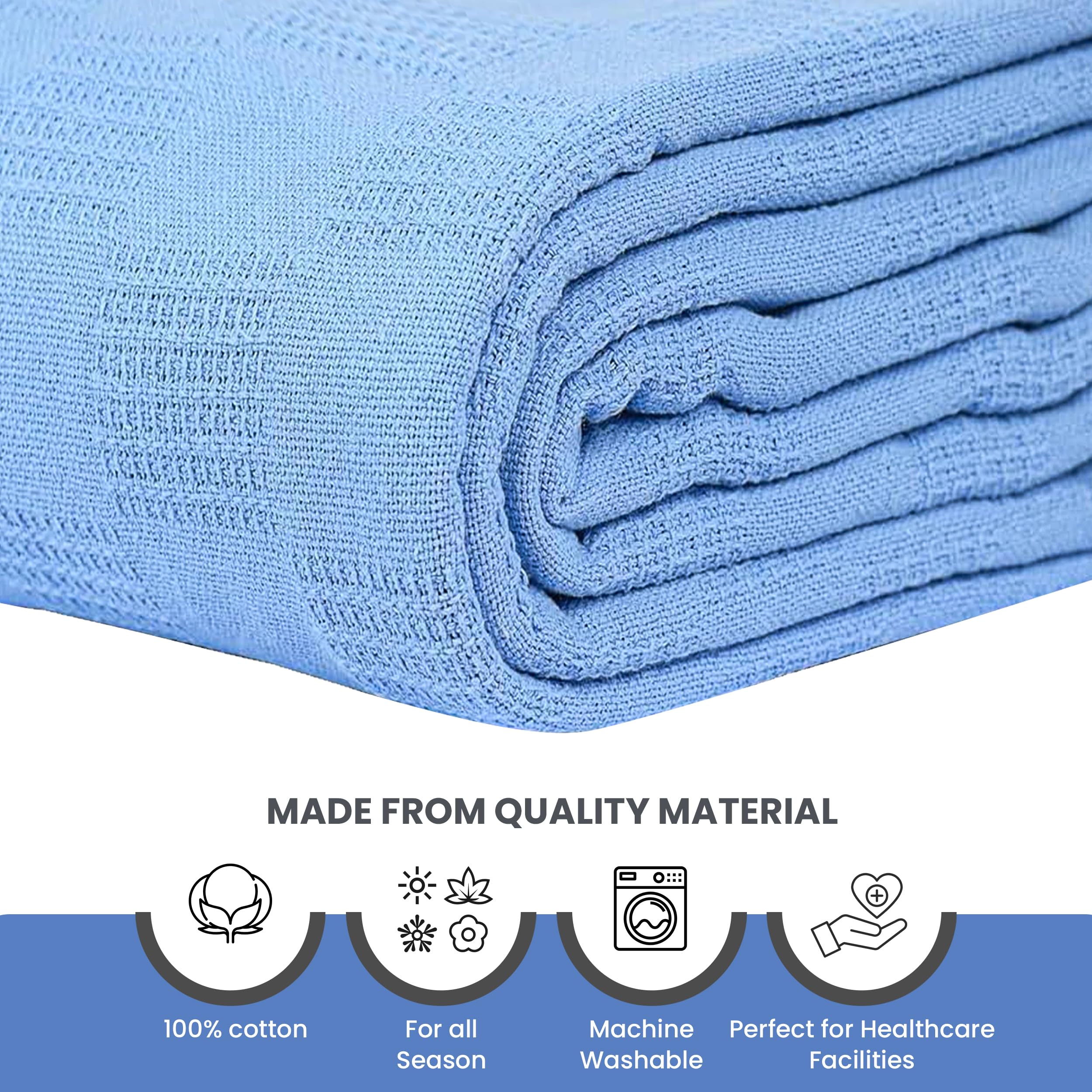 Linteum hospital bedspread-ready thermal blanket folded neatly.