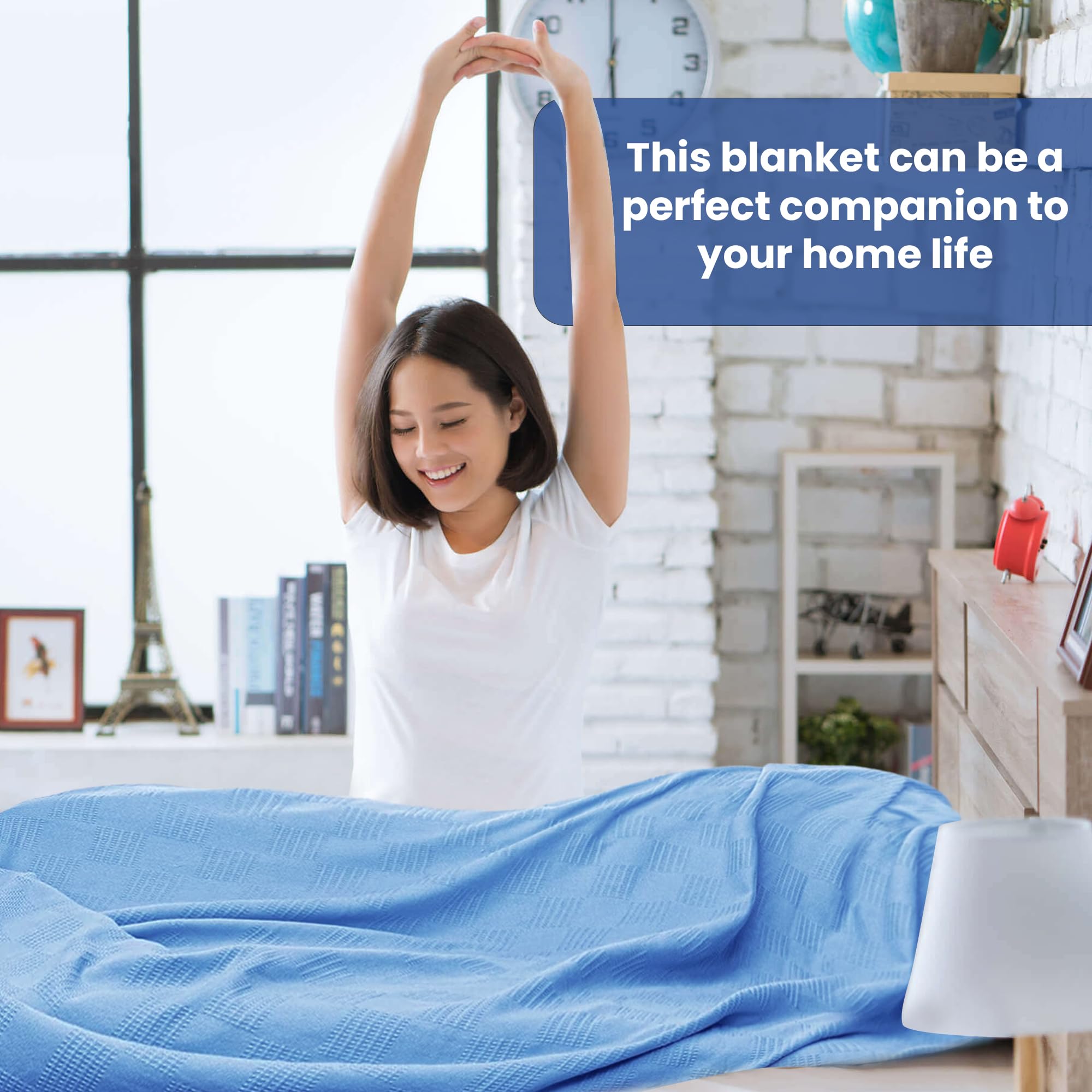 Machine-washable Linteum blanket demonstrates easy care and reuse.