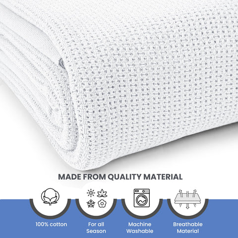 Linteum Textile Supply twin-size blanket measures 66x90 inches.