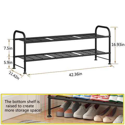 LINZINAR 2-tier shoe rack assembly instructions demonstration