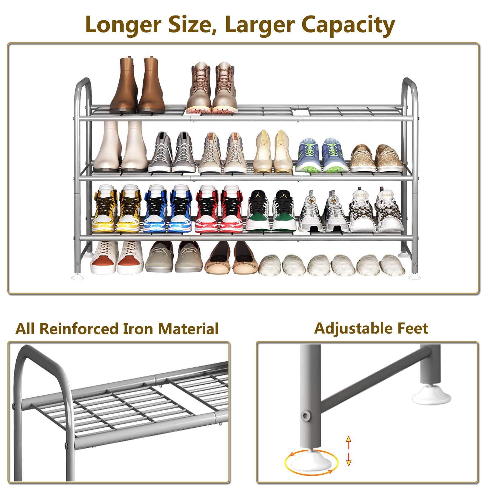 LINZINAR entryway gray shoe rack ready for quick footwear access