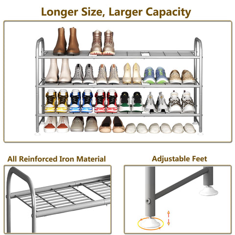 LINZINAR entryway gray shoe rack ready for quick footwear access