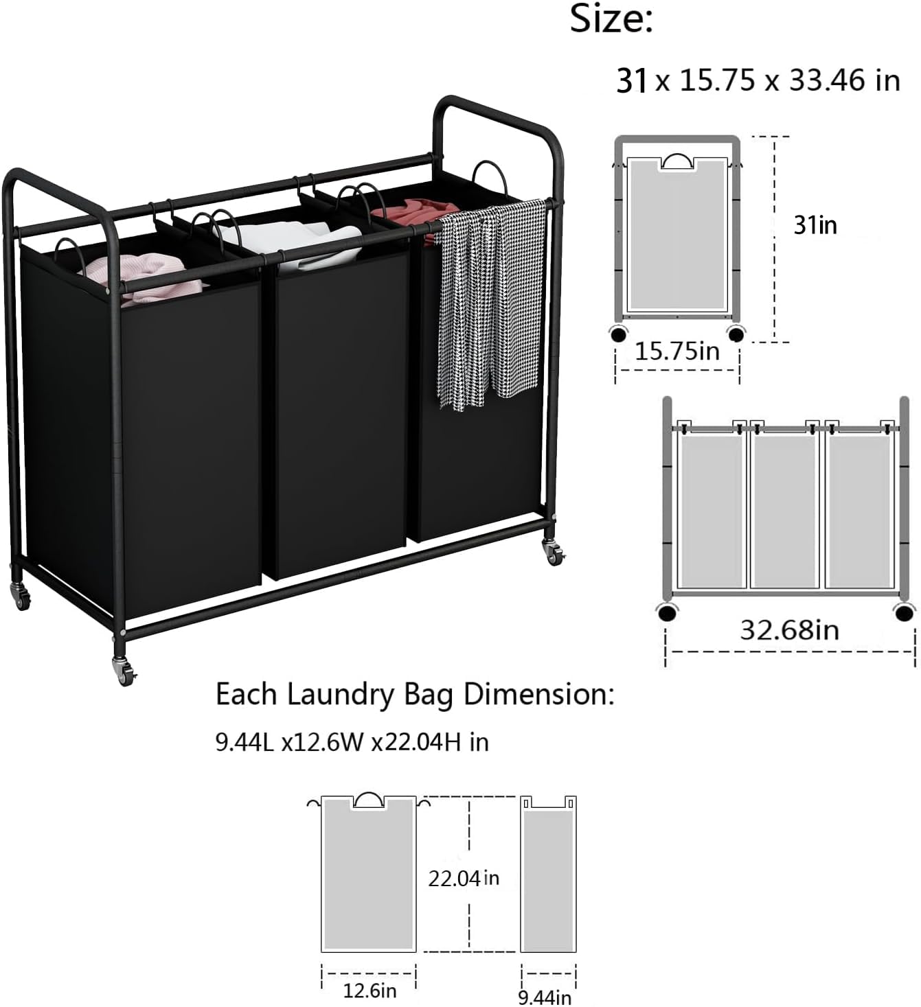 LINZINAR multi-grid design separates laundry and toys.