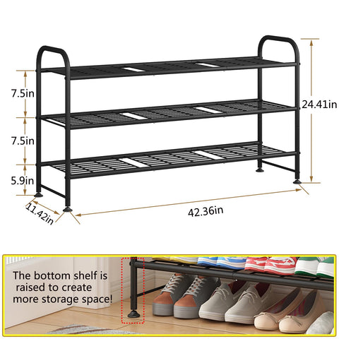 LINZINAR shoe rack with adjustable feet on uneven floors