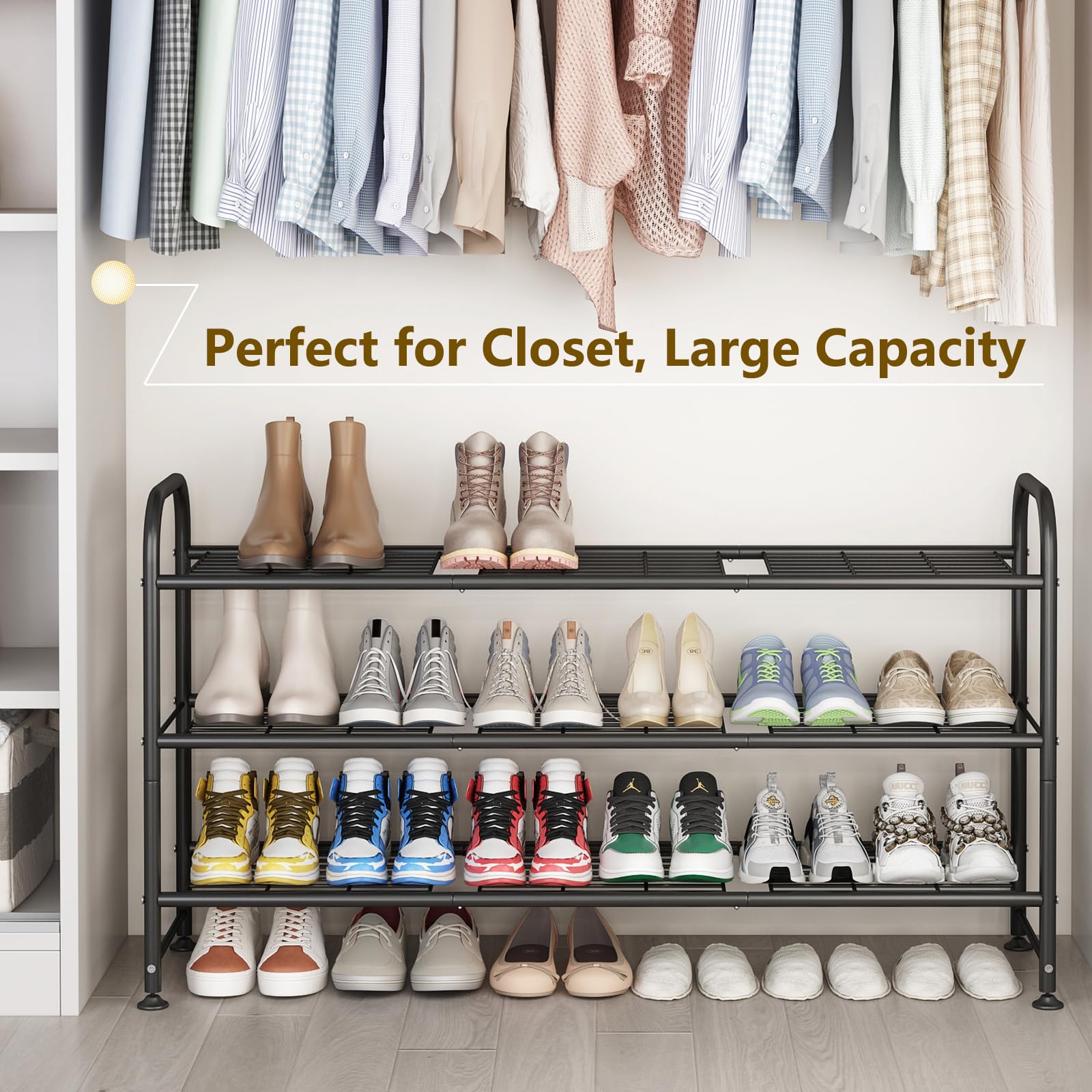 LINZINAR shoe rack with anti-rust finish for daily use