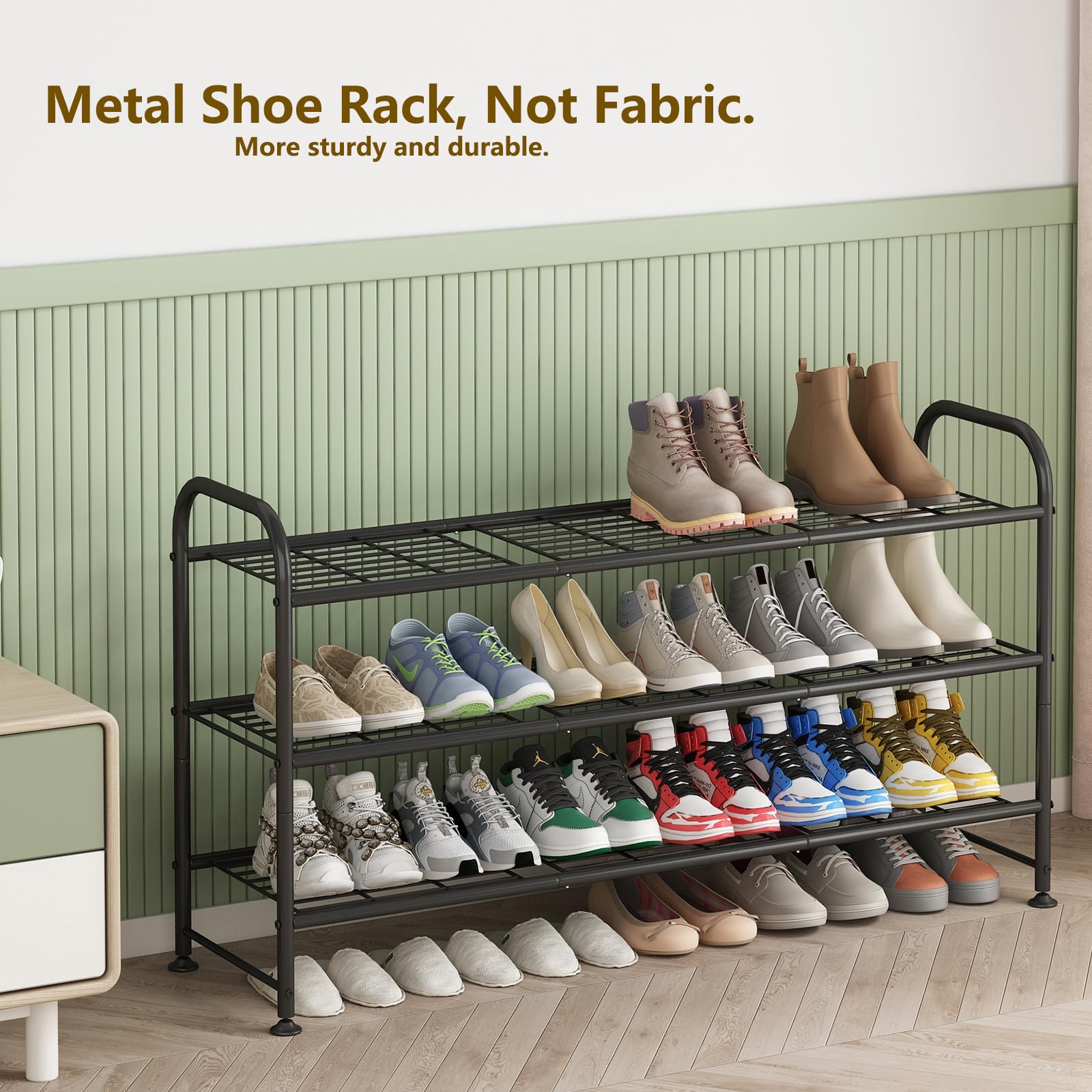 LINZINAR shoe rack full capacity stores many pairs