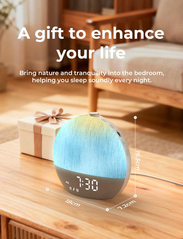 LIORQUE Sunrise Alarm Clock sleep timer usage for gradual lighting.