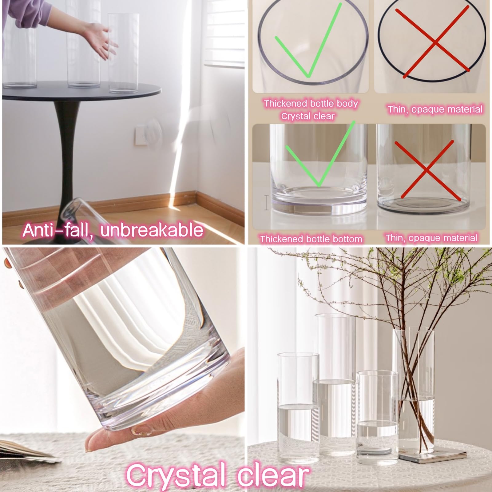 Liotww hydroponic-capable vase for water displays and modern greenery.