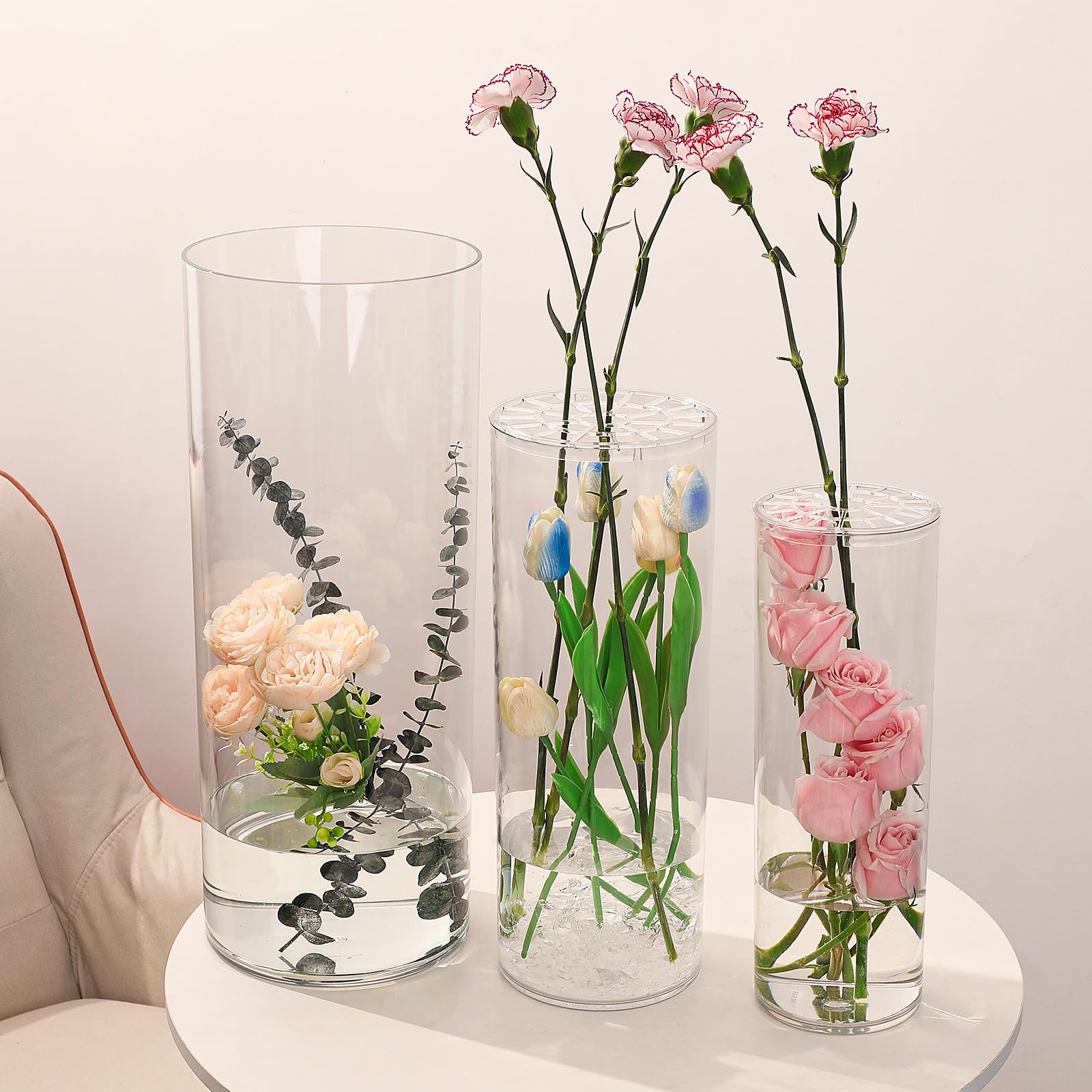 Liotww spiral stand vase, stabilizes stems while adding a sculptural element.