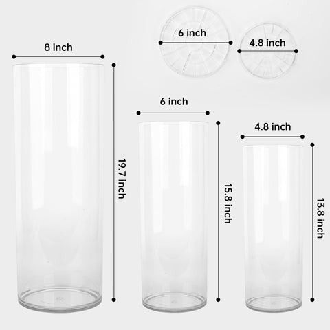 Liotww tall acrylic vase with spiral holder set, stable and stylish for arrangements.